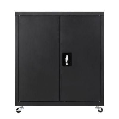 Hot Sale Office Furniture Foldable Metal Mobile File Cabinet with Swing Door, Adjustable 1 Shelf with Locking Bar