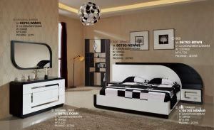 MDF Veneer Double Bed Wooden Beds King Size Bedroom Set High Headboard Modern Home Furniture