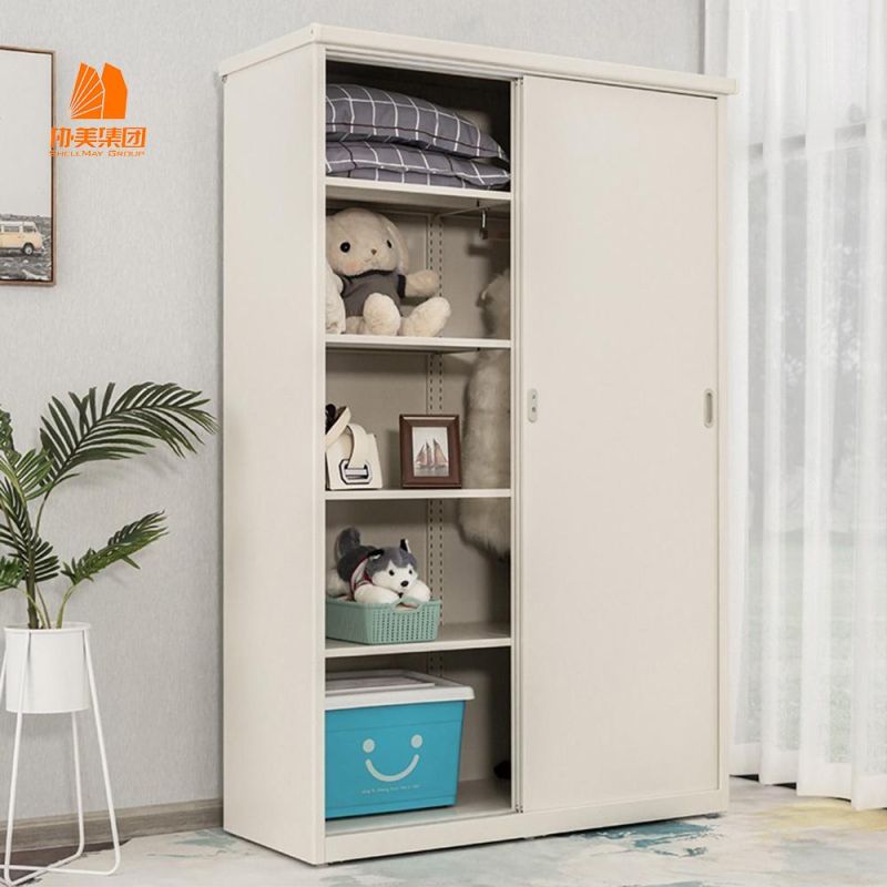 Bedroom Furniture, Knock-Down Construction Steel Sliding Door Wardrobe.