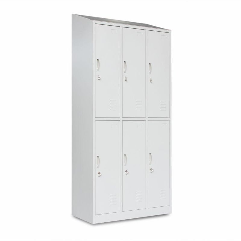 Office Furniture 6 Door Metal Locker Furniture Steel Clothes Cabinet