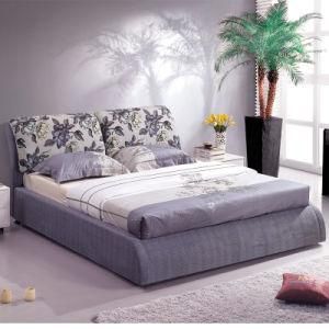 Top Sale Modern King/Queen Flower Fabric Bed (602-1)