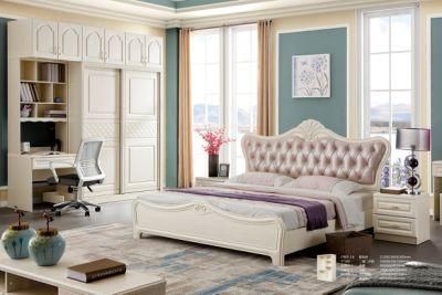 Foshan Modern Home Wooden Fabric King Size Bedroom Furniture