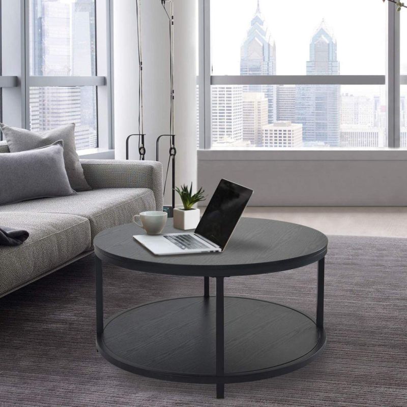 Industrial Sofa Table for Living Room Modern Design Home Furniture with Storage Open Shelf