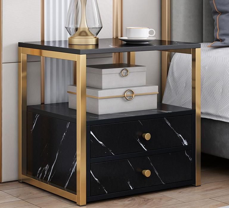 Nova Modern Brown Nightstand Metal Modern Bedside Table