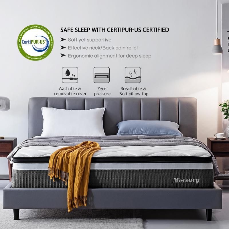 OEM Hotel Roll up King Size Memory Foam Bed Foldable Spring Mattress