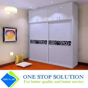 Small White Wave Sliding Door Wardrobes Modular Furniture (ZY 2057)
