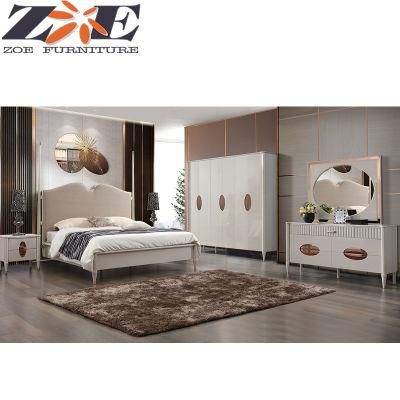 Foshan New Model Hot Sale MDF and Solid Wood King Bedroom Furniture Beds