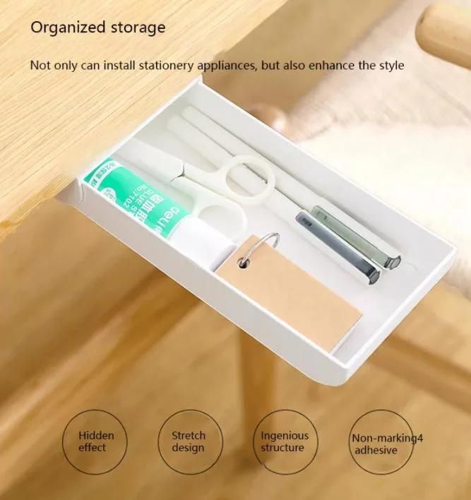Office Plastic Stationery Under Table Stationery Storage Hidden Drawer