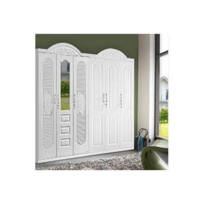 Simple Kd Structure Bedroom Wardrobe with 3 Door Embossed Flower