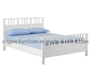 Wooden Pine King Size Bed Frame in White Color