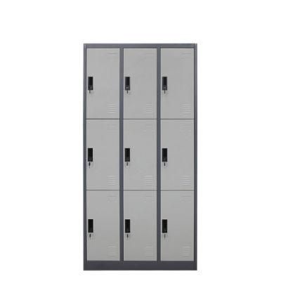 Good Quality 9 Doors Locker Metal Steel Changing Room Locker Gym Locker School