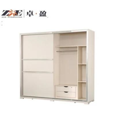Foshan Factory Wholesale Modern Home Furniture Lacquered Painting Wooden Bedroom Furniture Sliding Door Closet Wardrobe