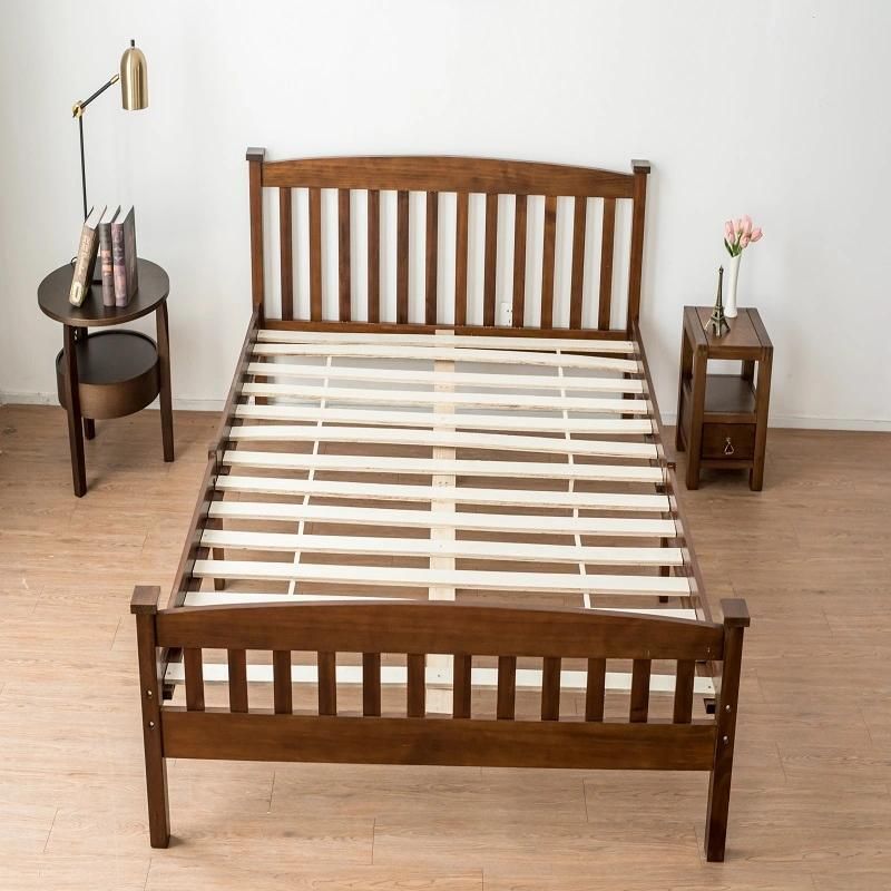 Modern Simple Bedroom Family Furniture Double Solid Wooden Vertical Bed