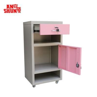 Metal Medical Cabinet on Wheels Bedside Locker