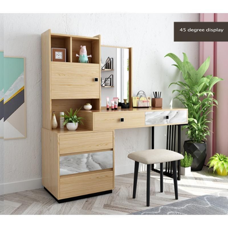 Nordic Dressing Table Bedroom Small Apartment Dressing Table Stool Combination Classical Plate Dressing Table Economical Table 0005