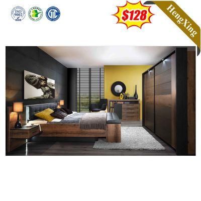 Chinese Factory Manufacture Modern Design Hotel Home Bedroom Furniture Wooden Melamine Sofa King Double Bed Bedroom Set