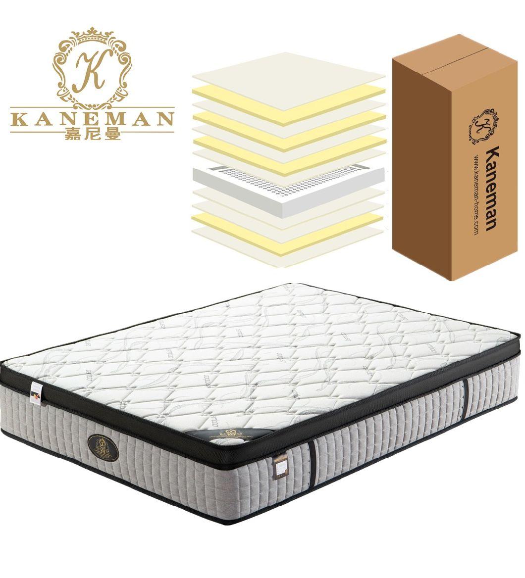 Rolled up Bamboo Fabric Pocket Spring Mattress Bed Mattress in a Box