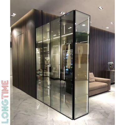 Factory Supply Customized Modern Furniture Closet Aluminum Profiles Sliding Glass Door Wardrobe with Shoes Rack