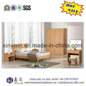 Oak Color Double Bed Modern Bedroom Furniture (SH038#)
