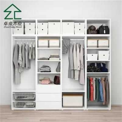White Color Wardrobe for Hanging Clothes and Storing Shoes