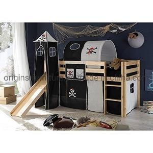 Midsleeper Cabin Bed with Slide and Pirate Tent, Tower, Tunnel