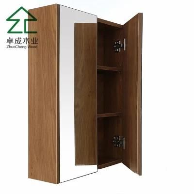 Oak Colour Double Door Wardrobe with Mirror