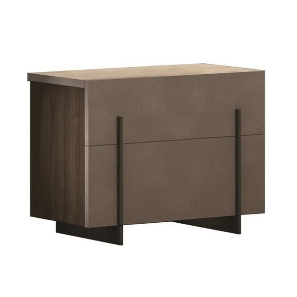 Nova 2 Drawer Bedside Table with Metal Base Decoration