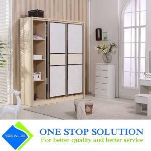 High Gloss Stainless Steel Frame Sliding Door Wardrobe (ZY 2068)