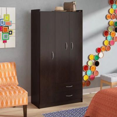 Simple Design Melamine Bedroom Wardrobe Furniture (HF-WF05132)