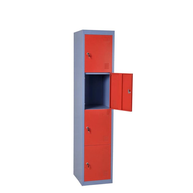 Hot Sale 4 Door Lockable Lockers Motal Steel Storage Locker Customized Color