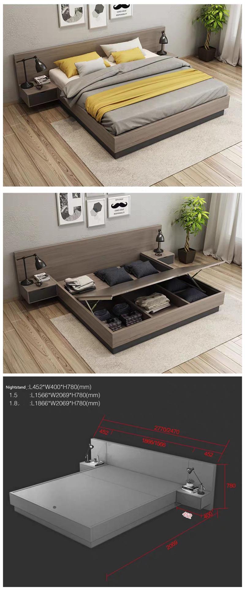 New Design Home Bedroom Furniture Set Twin Size Wholesale Folding Wooden Bed