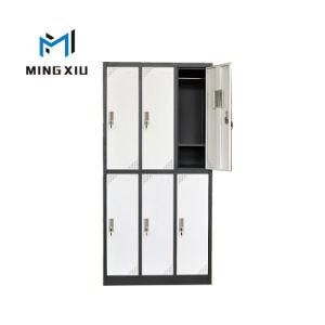 Mingxiu Steel 6 Door Gym Locker Cabinet / 6 Door Metal Closet