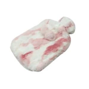 Plush Hot Water Bottle Cover Pink and White Coverr Soft Customized Cover