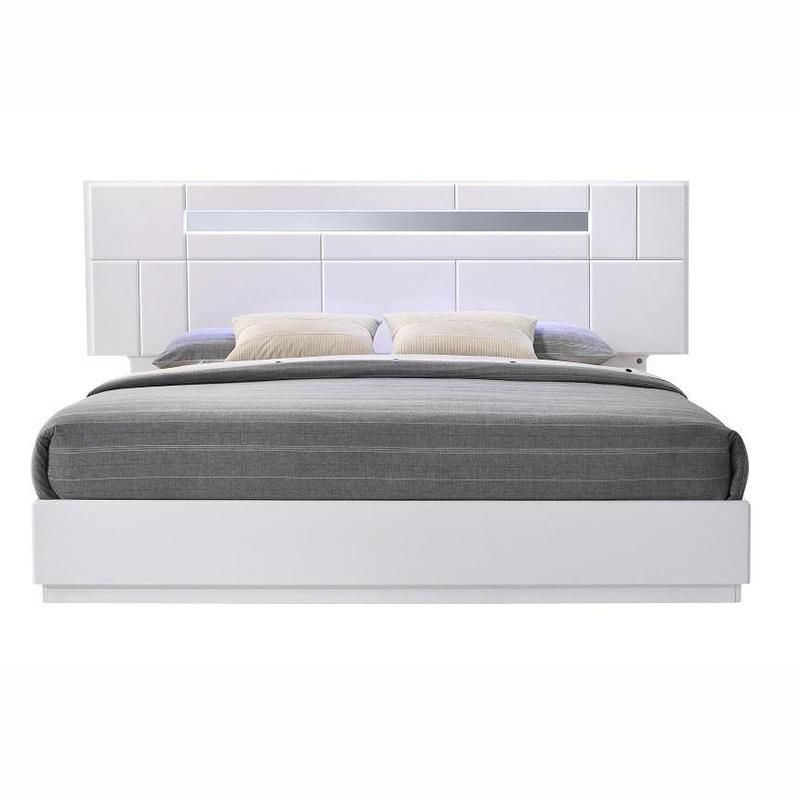 Latest Design Modern White High Gloss Bedroom Furniture Set King Queen Bed