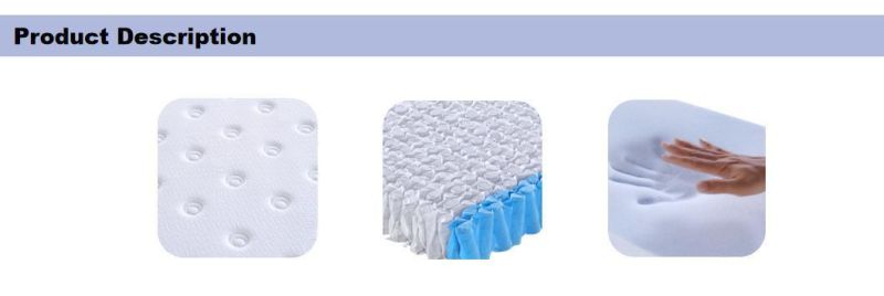 Gel Memory Foam Pillow Top Compress and Roll in Carton Box Spring Bed Mattress