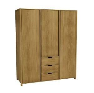 Solid Oak &amp; Oak Veneer Amadeo Wardrobe Finished with Linseed Oil