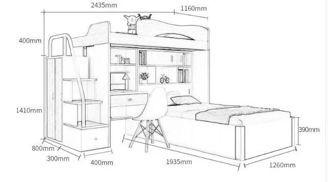 New Design Wooden Bedroom Queen Bed Modern Bunk Children Bed (UL-H859)