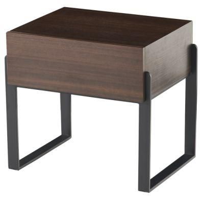 FL42 Night Stand/Eucalyptus Veneer / Steel Base Coating /Modern Furniture in Home and Hotel