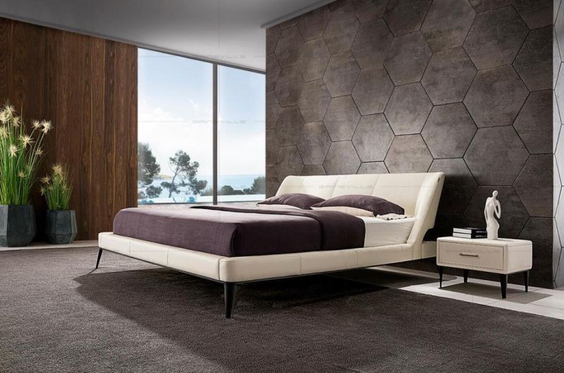 New Model Modern European Bedroom Furniture Used Luxury Leather Wall Bed