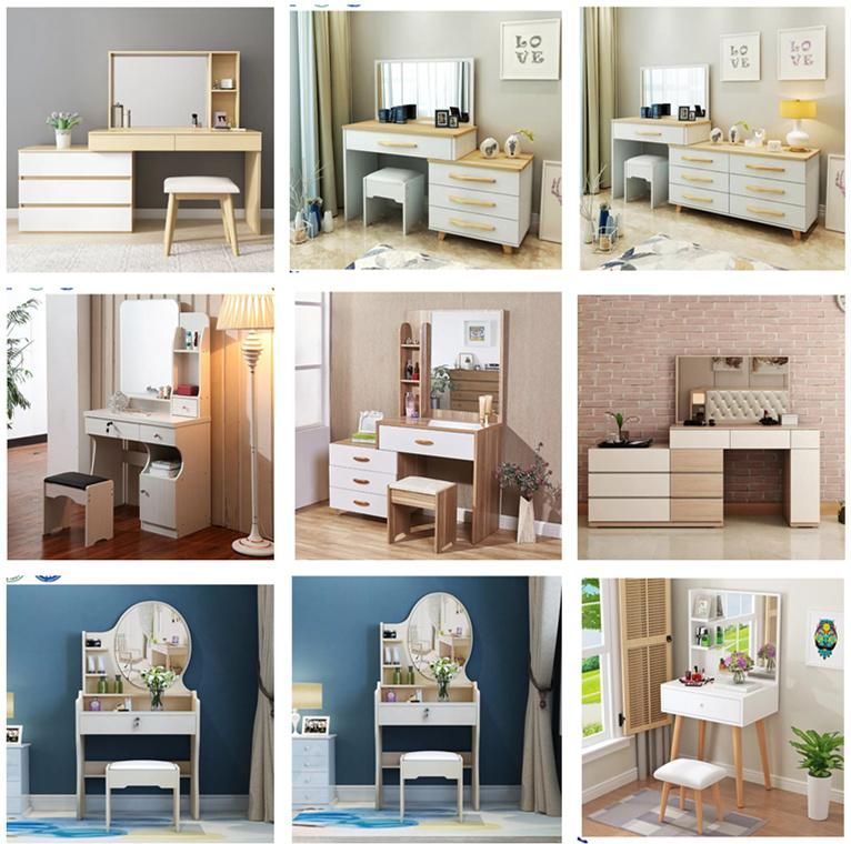 Wholesale Modern Home Hotel Wooden Bedroom Furniture Set Glass Dressing Dresser Mirror Table