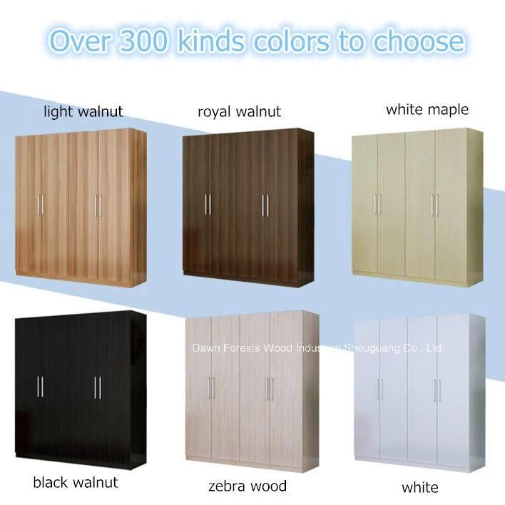 Classic Design Particle Board Teak Color Melamined Wardrobe