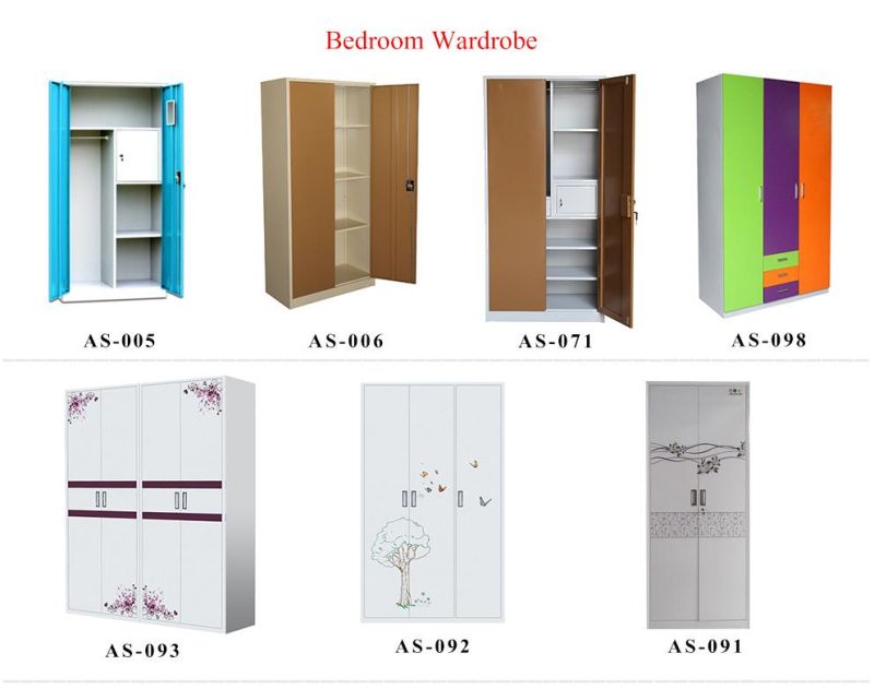 Bedroom Furniture 2 Door Steel Almirah Metal Wardrobe Design