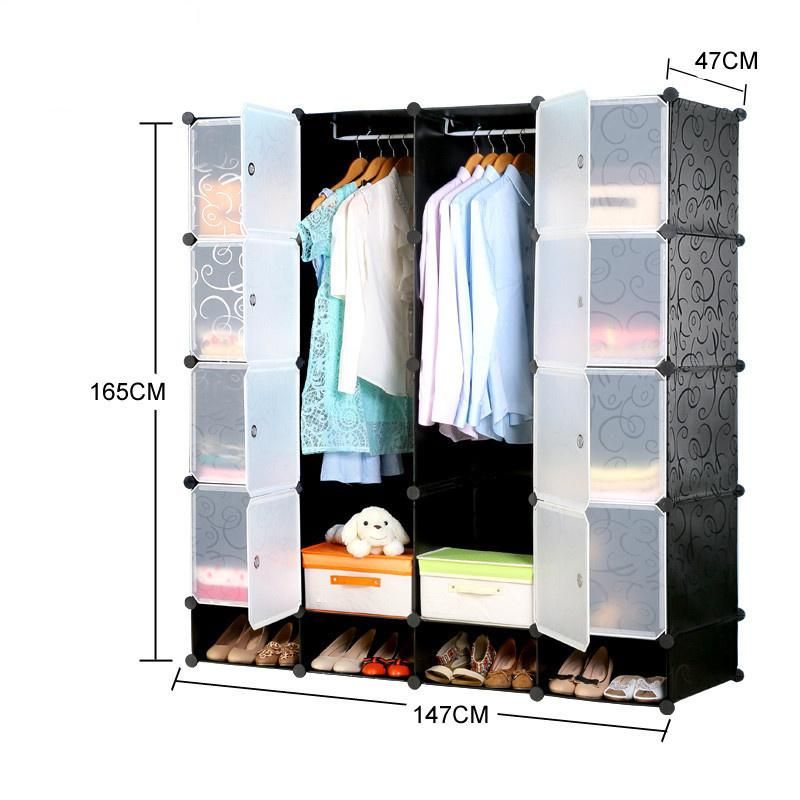 Modern Simple Plastic Combined Resin Folding Storage Cabinet with Large Storage