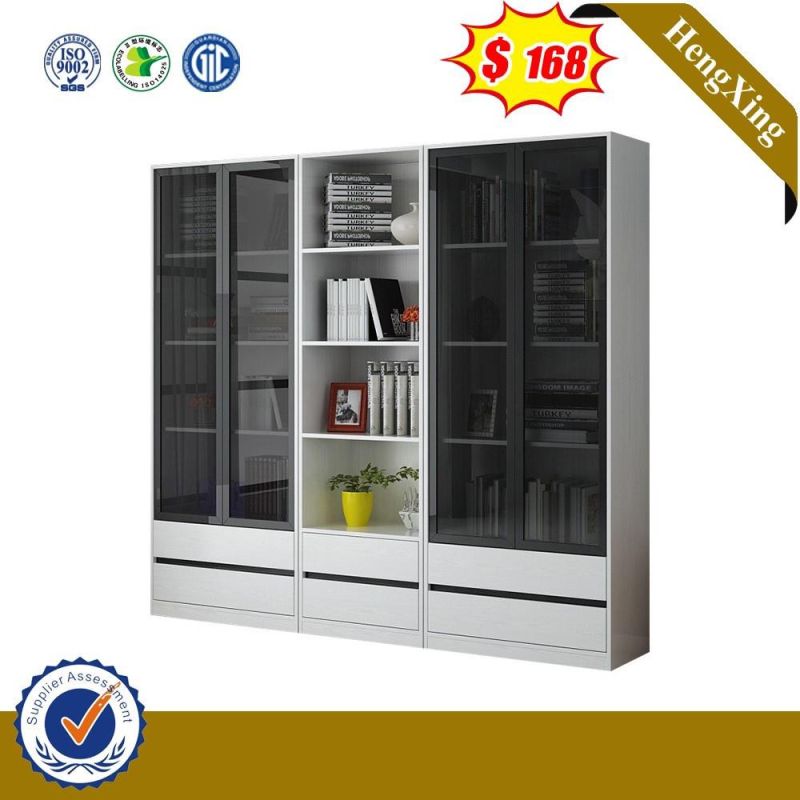 Home Bedroom Furniture Black Glass Swing Door Melamine Closet