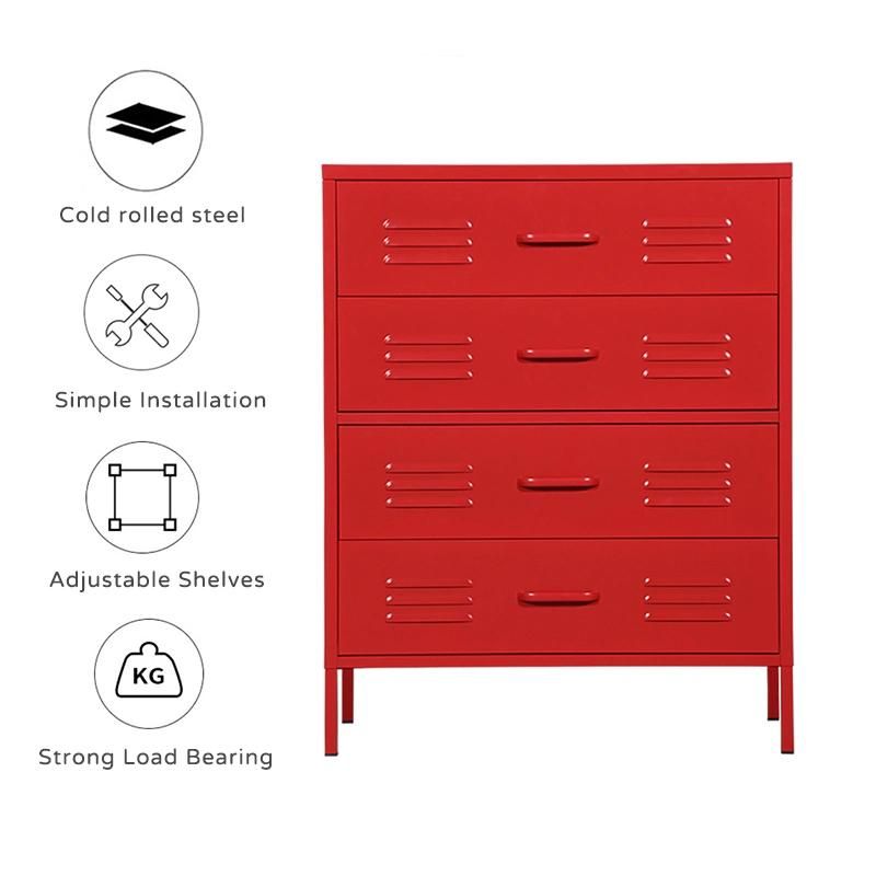 Home Design 4 Drawer Stuff Storage Stainless Steel Sideboard Cabinet