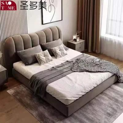 Modern Russia Imported Metal Steel Wood Solid Wood Bed Frame Bedroom Furniture Double Bed