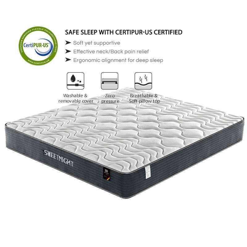 Memory Foam Double Foam Full Size Latex Topper Pad High Density Wadded Pocket Spring Mattress