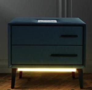Multiple Nightstands Antique Smart Bedroom Furniture Set Electric Bedside Table with Bluetooth Speaker