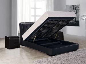 Hot Sell Modern White PU Leather Double Bed Hydraulic Lift up for Storage Bed
