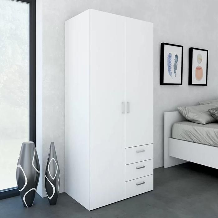 Modern Laminated Hinged Door Wooden Bedroom Wardrobe (HF-WF05122)